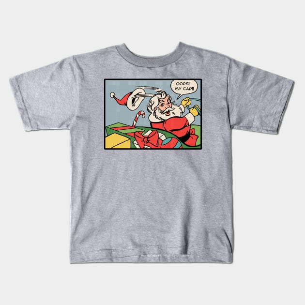 Santa Lost His Cap Kids T-Shirt by Slightly Unhinged